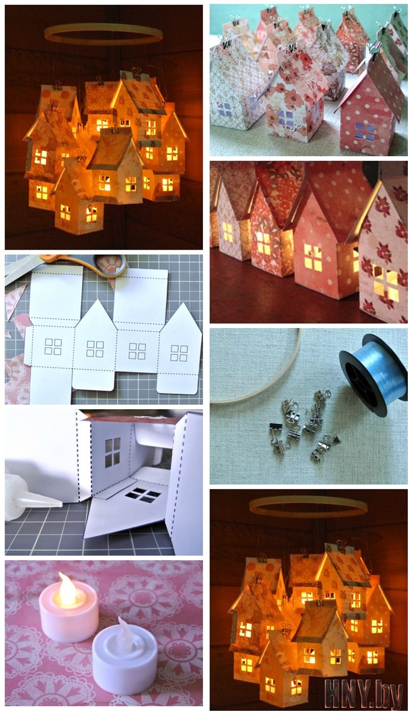 Бумажный домик своими руками: шаблон елочной игрушки
