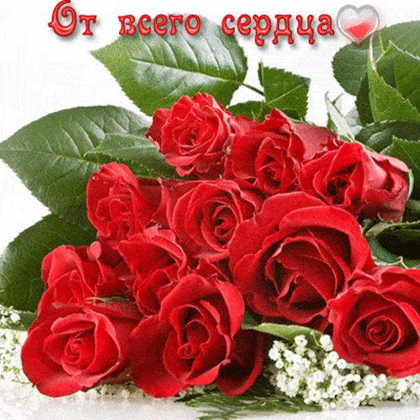 Красивые и приятные открытки гифки для женщины - розы, букеты роз 4