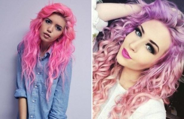 тренды 2019 2020 волосы: яркие розовые фиолетовые с розовым