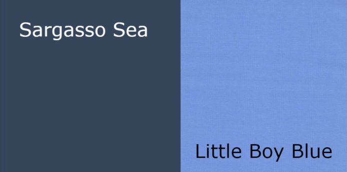 Цвета Little Boy Blue и Sargasso Sea