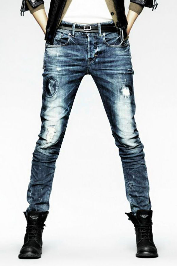 Разнообразный декор джинсов: вышивка, роспись, кружево, фото № 45