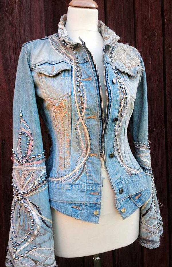 Многообразный декор джинсовых курток: 50 интересных вариантов, фото № 34