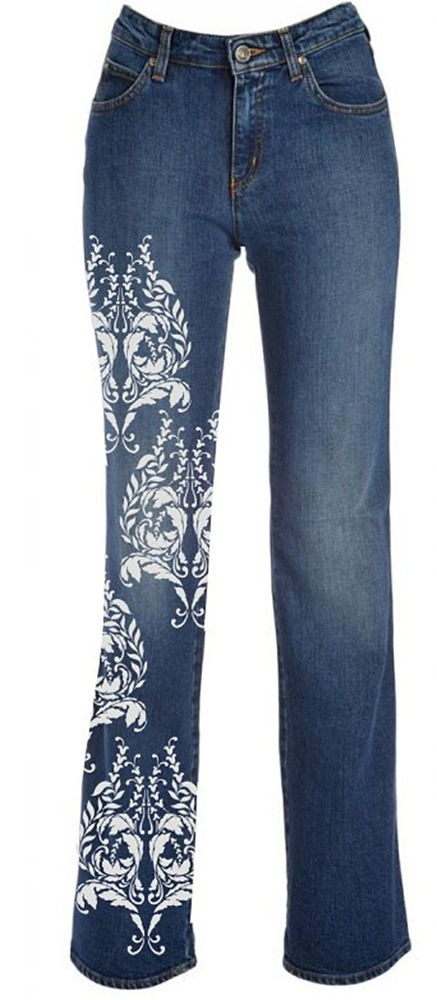 Разнообразный декор джинсов: вышивка, роспись, кружево, фото № 41
