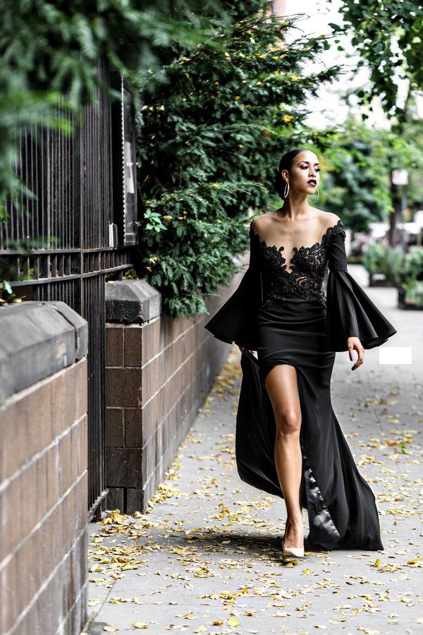 Чёрное свадебное платье — стильно, изящно, благородно, фото № 20