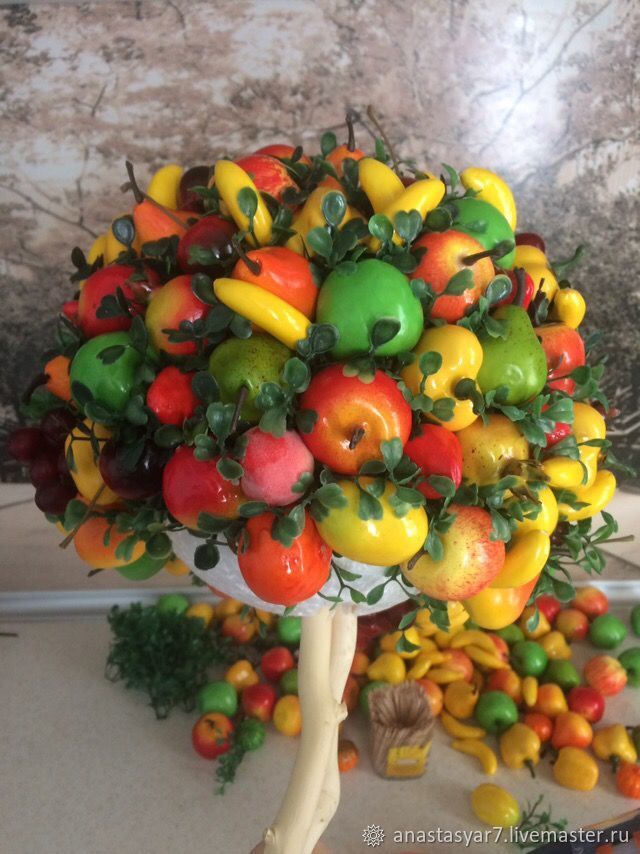 Мастерим фруктовичок — декоративную композицию из искусственных фруктов, фото № 6