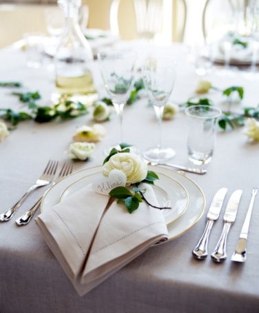 A table set for dinner.