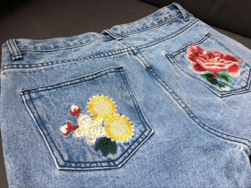 Джинсы с вышивкой цветы. 10 идей, как украсить джинсы вышивкой