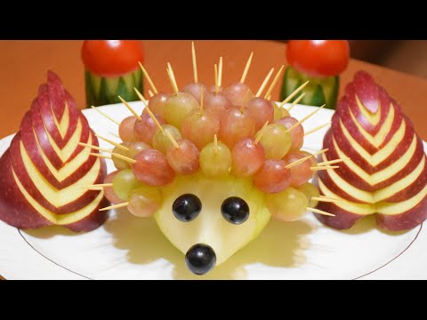 8 способов Украшения из овощей и фруктов ✧ Такой Ёжик у Вас на столе еще не пробегал! :)