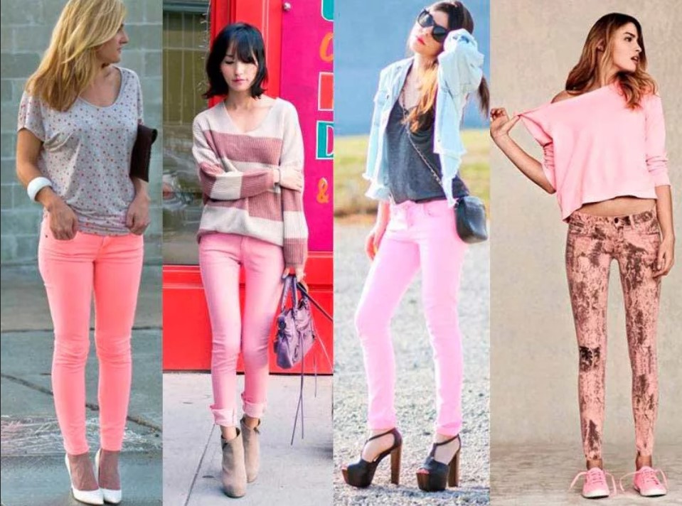 розовые джинсы 4 модели