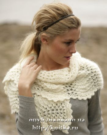 Женский шарф – вязание спицами. Вязание спицами.