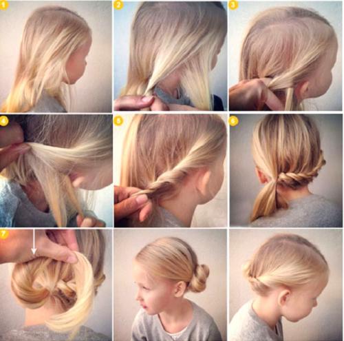 Прически для детей на короткие волосы. 5 детских причесок с пучками