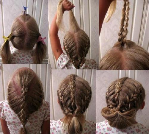 Прически для детей на короткие волосы. 5 детских причесок с пучками