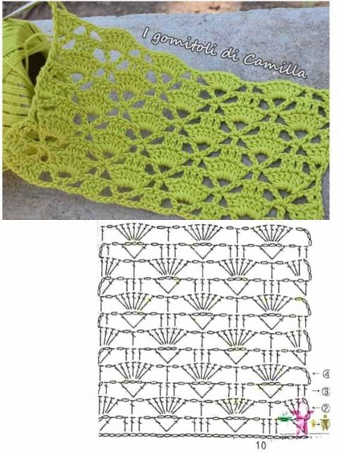 Схемы для вязания палантина крючком