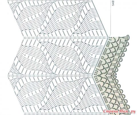 схема вязания палантина крючком