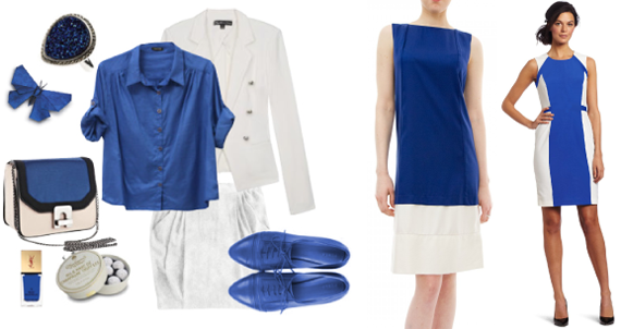 Сочетание белого и синего в одежде