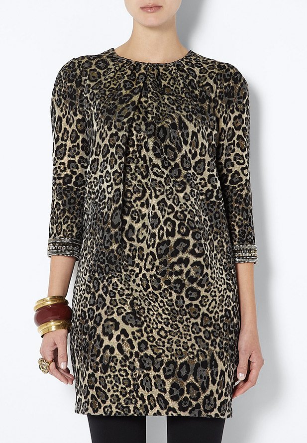 Платье леопардовое, ткань парча, фото
