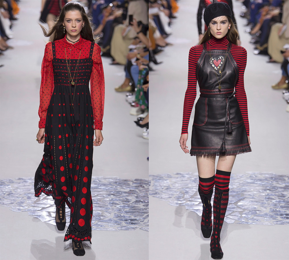 Сочетание черного с красным – платья и модные образы