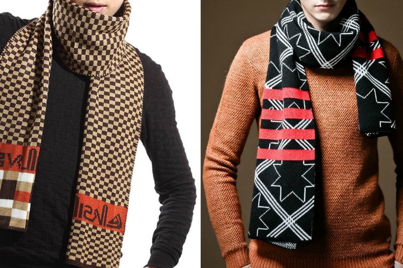 Модные шарфы для мужчин: геометрические узоры