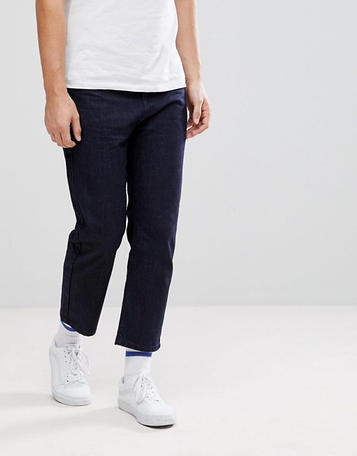 Укороченные джинсы цвета индиго