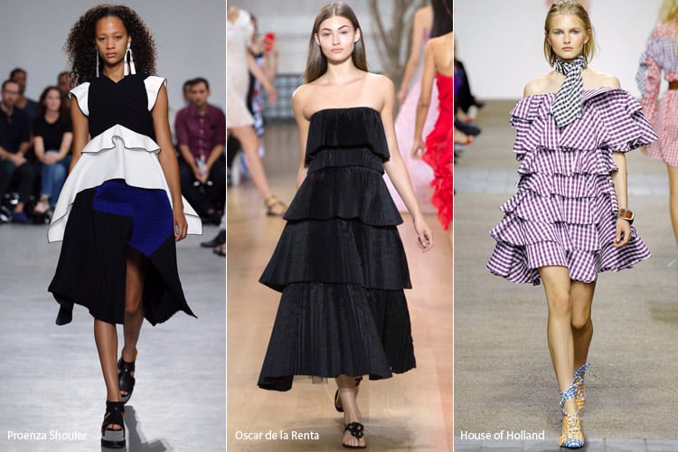Модели в слоенных платьях - модные тенденции весна/лето 2017