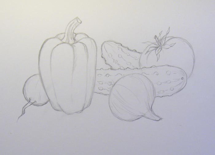 Урок рисования овощей
