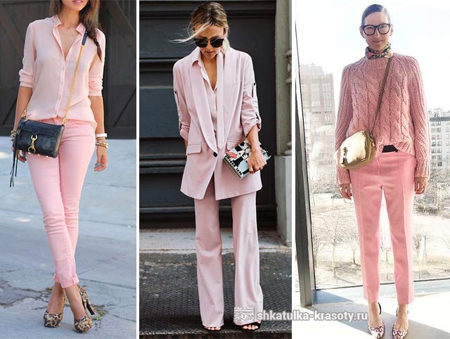 с чем носить розовые брюки