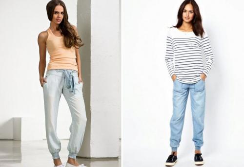 Женские джинсы с резинкой внизу. Женские джинсы на резинке 2019 03