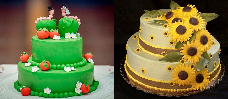 оригинальные двухъярусные свадебные торты фото 19