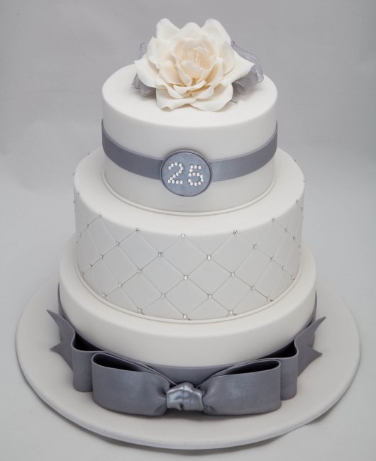Торт на серебряную свадьбу (25 лет)