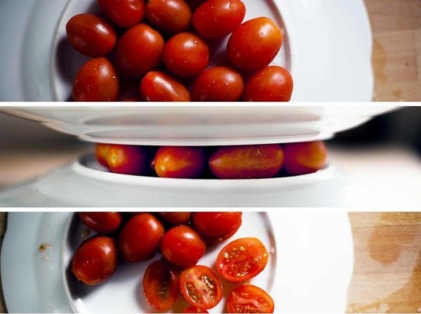 как разрезать помидоры
