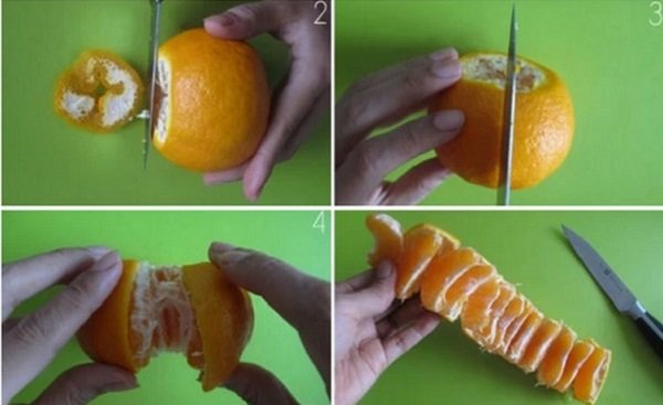 как нарезать мандарин