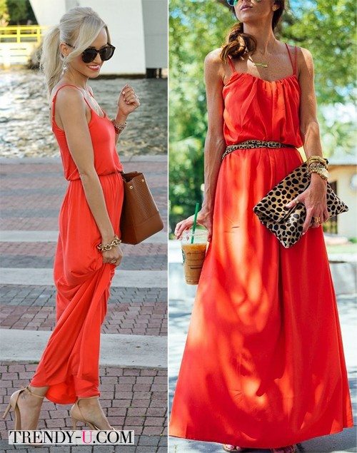 Образы с оранжевыми платьями, точнее, сарафанами