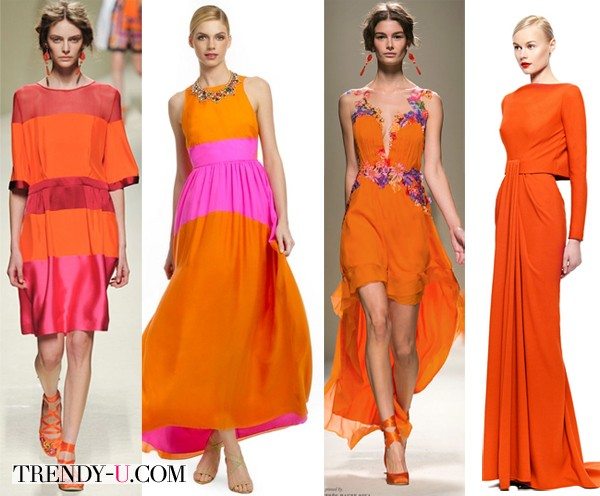Вечерние и коктейльные платья оранжевого цвета