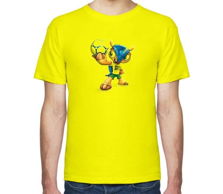 футбольная желтая футболка с принтом