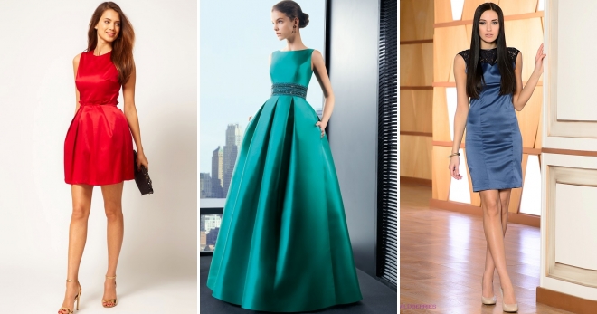 Атласное платье – шикарный наряд для самых элегантных
