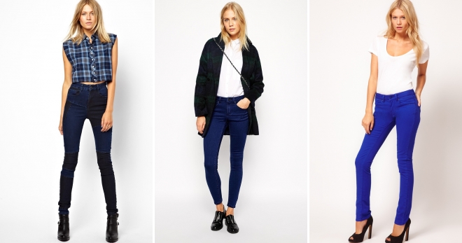 Синие джинсы – самые модные фасоны и с чем носить?