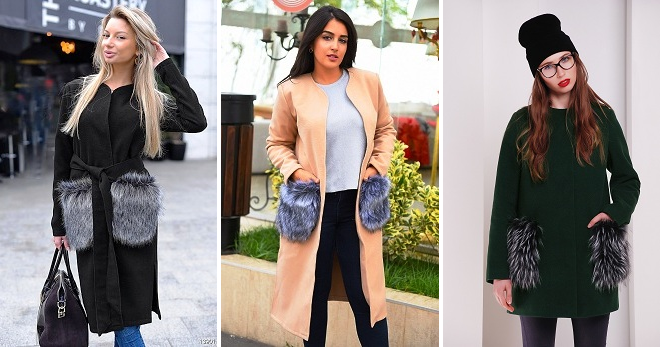Пальто с меховыми карманами – 26 фото стильных моделей на все случаи жизни