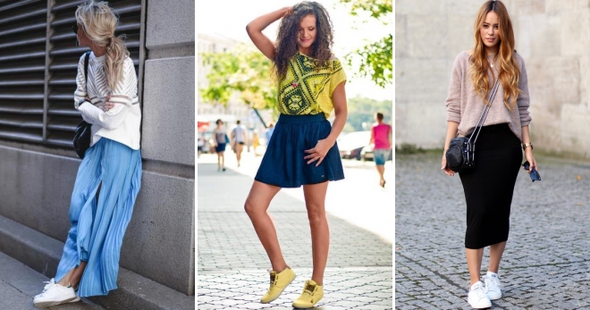 Юбка с кедами – удобное и модное сочетание для девушек и женщин