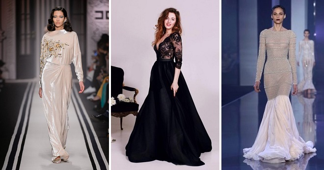 Вечерние платья с длинным рукавом – 58 фото самых модных моделей для выхода в свет