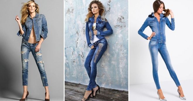 Женский джинсовый костюм – подборка самых модных моделей этого сезона