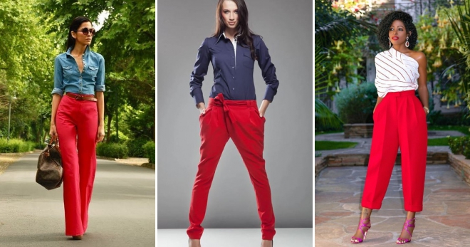 С чем носить красные брюки – идеи для модных образов на все случаи жизни