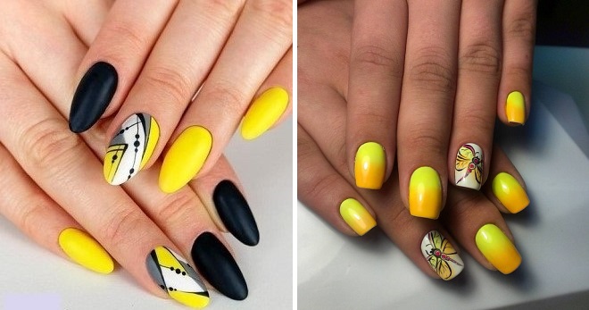 Желтые ногти, дизайн – подборка самых лучших и ярких решений маникюра