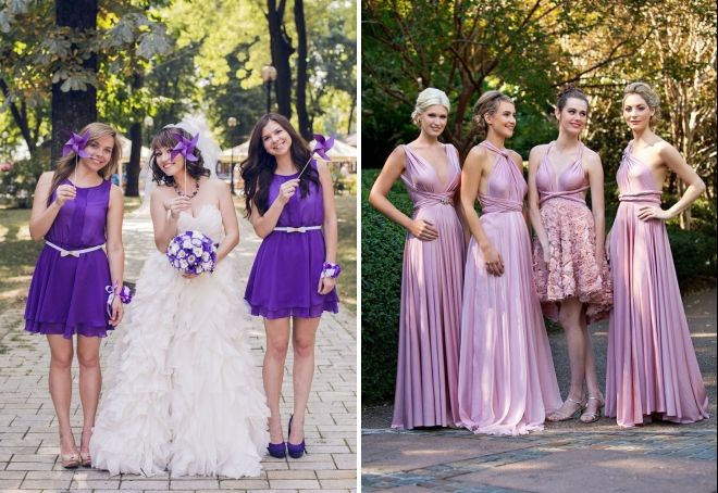 лиловое платье подружки невесты