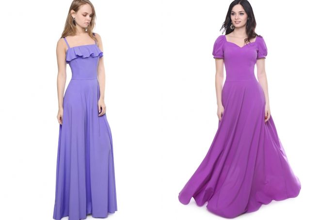 лиловое платье в пол