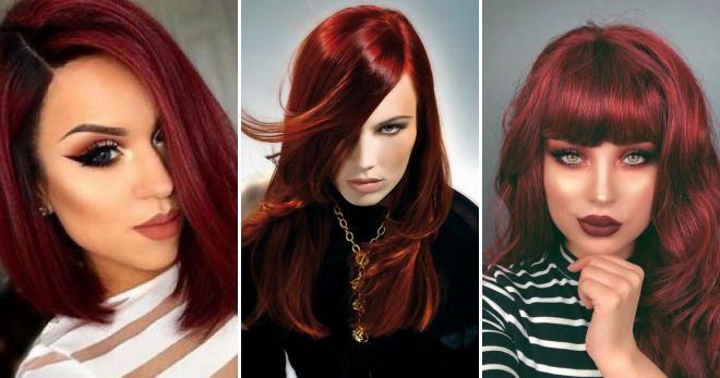Красный цвет волос в моде стиль