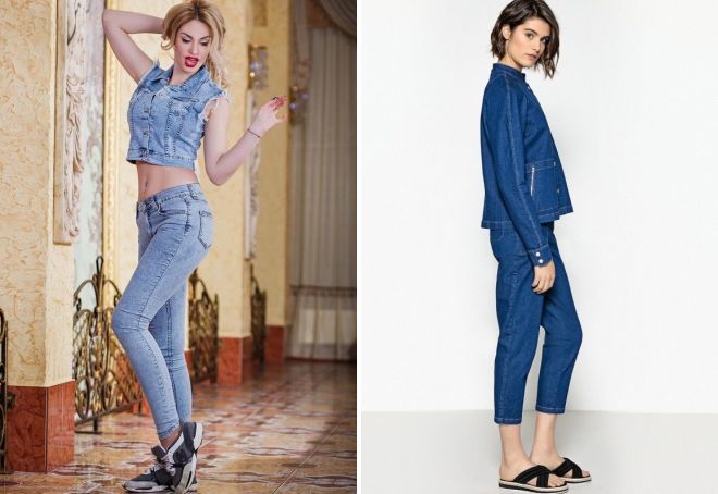 женские джинсовые костюмы 2019