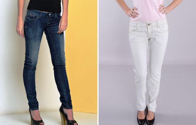 женские классические джинсы с низкой посадкой