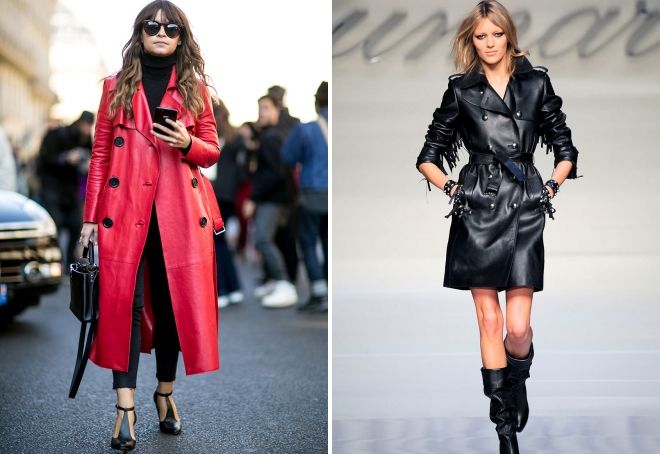 Модные кожаные пальто 2019 2020