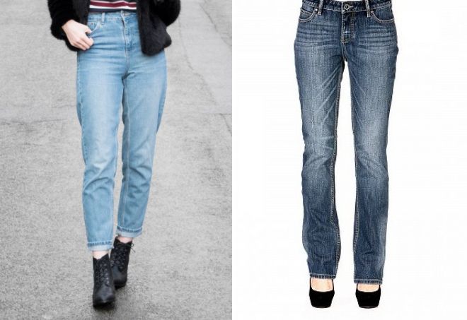 женские теплые джинсы с высокой посадкой