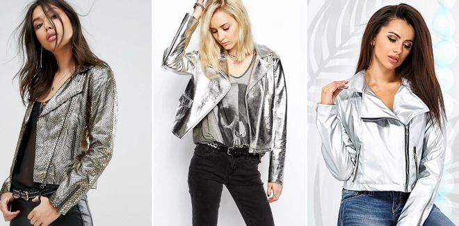 Модные кожаные куртки весна 2019 металлик